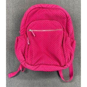 Vera Bradley Quilted Backpack Women Pink Floral Lining School Travel Book Bag